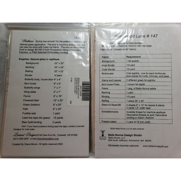 Quilt Pattern Lot of 6 Wolf Bird Nature Tree Applique Granola Girl Jill McCloy - Picture 11 of 12